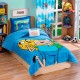 Cobertor Borrega Finn Y Jake Dos Vistas Azul Individual