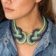 Collar Doble Nudo Azul, Gris y Verde