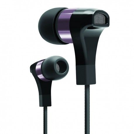 Audifonos Sharper Image Cordon de Metal Morado con Microfono SHP893PU