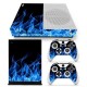 Xbox One S Skin Pegatina Estampas Fuego Azul