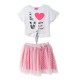 Cojunto Crop Top y Falda Barbie
